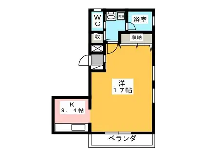 CASA TAJIMA(ワンルーム/2階)の間取り写真