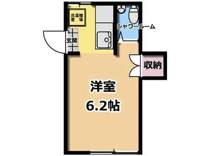 千葉中央アパート(ワンルーム/1階)の間取り写真