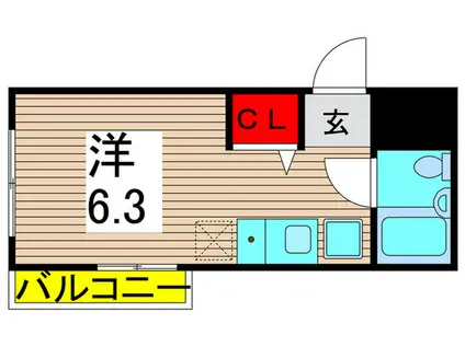 ブライトステージ谷在家(ワンルーム/2階)の間取り写真