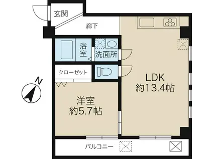 コンフォートピア町田(1LDK/4階)の間取り写真