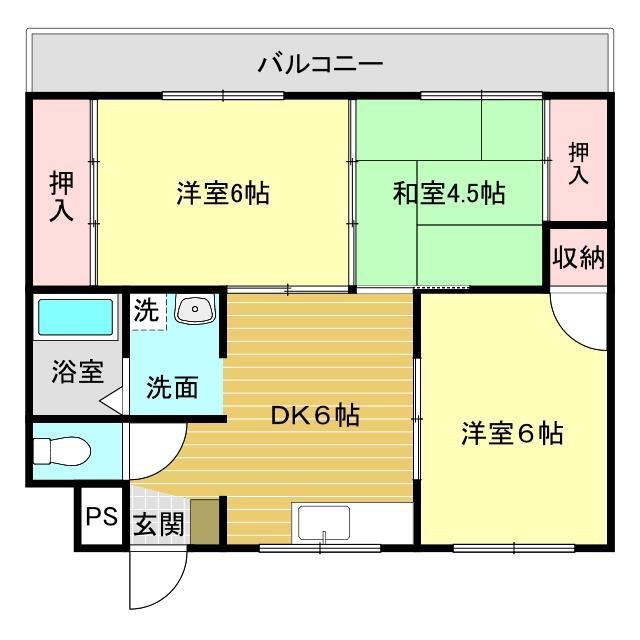 シティ住吉(3DK/3階)の間取り写真
