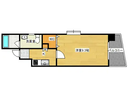 パレグレース中広II(1K/4階)の間取り写真