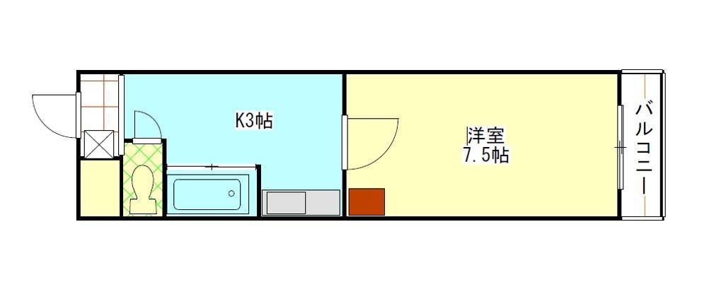 メゾン・ラ・ボヌール(1K/2階)の間取り写真