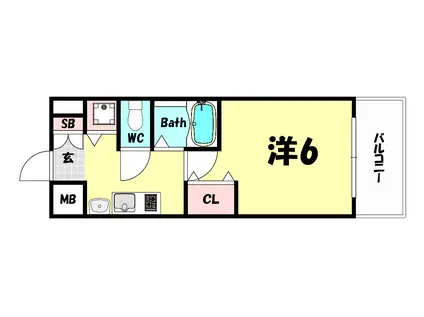 PRESSANCE神戸裁判所前デリシア(1K/7階)の間取り写真