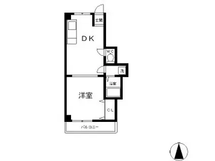 イワタハイツ(1DK/2階)の間取り写真
