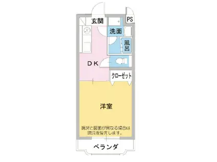 ブルージュM(1DK/2階)の間取り写真