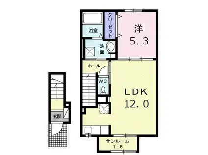 アバンツァート 4番館(1LDK/2階)の間取り写真