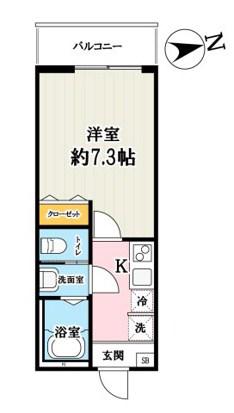 コスモアルカディア3(1K/2階)の間取り写真