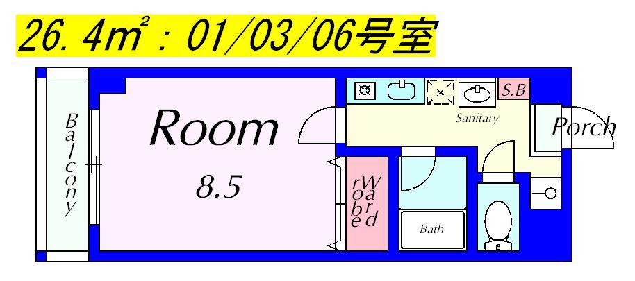 ルミエール吉岡(1K/3階)の間取り写真