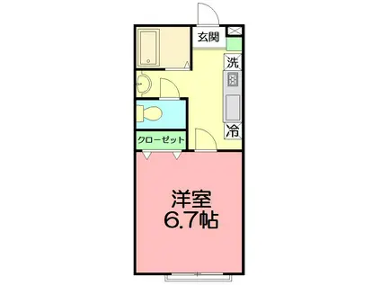カシオペア(1K/1階)の間取り写真