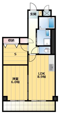 ベナレス藤枝(1SLDK/2階)の間取り写真