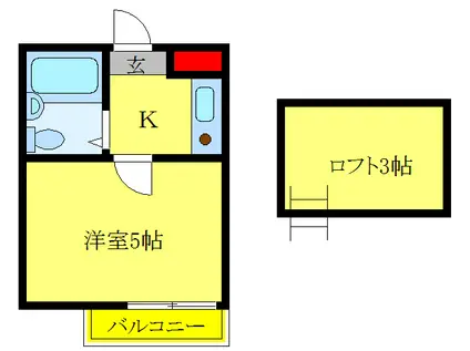 ブライズVII(1K/1階)の間取り写真