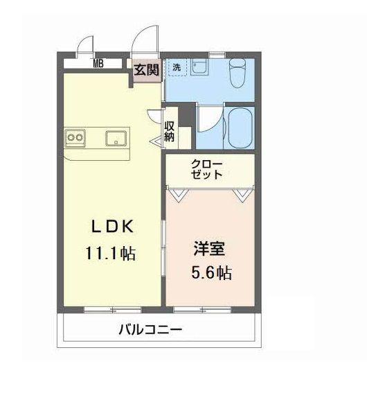 カーサウィル(1LDK/3階)の間取り写真