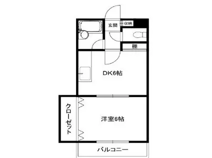 SHALOM HIRANO(1DK/2階)の間取り写真