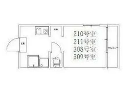 REZET柏(ワンルーム/2階)の間取り写真