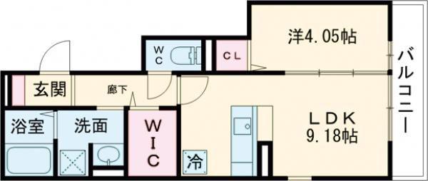 アイリープラザ上ノ丸(1LDK/3階)の間取り写真