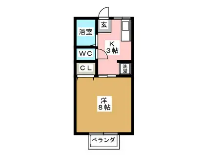 レッツサイト(1K/1階)の間取り写真
