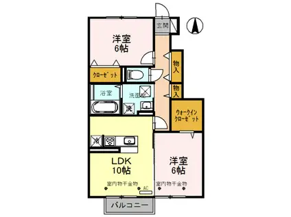 ボナールみなみ(2LDK/1階)の間取り写真