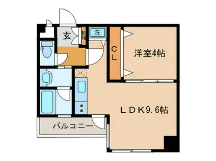 リッツ中央(1LDK/8階)の間取り写真