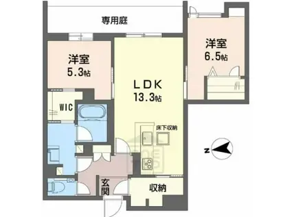 シャーメゾン ケー(2LDK/1階)の間取り写真