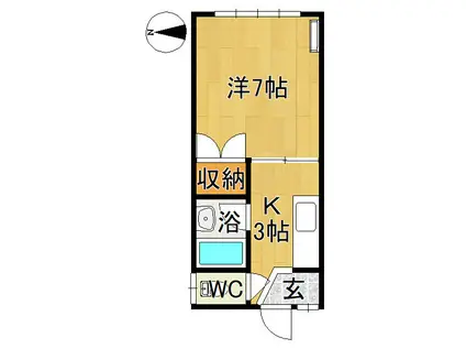 小野辰ハウスII(1K/2階)の間取り写真