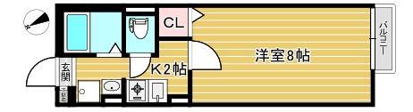 グレイスハイム(1K/1階)の間取り写真