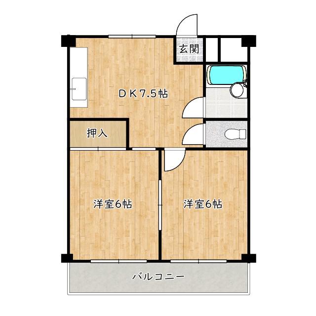 メゾンドクミノ木(1LDK/3階)の間取り写真