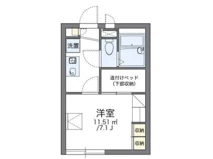 FITIII(1K/2階)の間取り写真