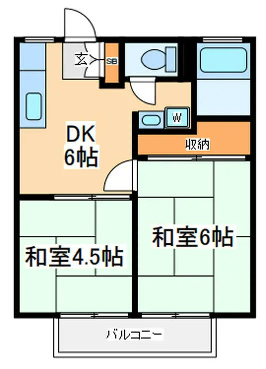 ハイツドリームB 1階階 間取り