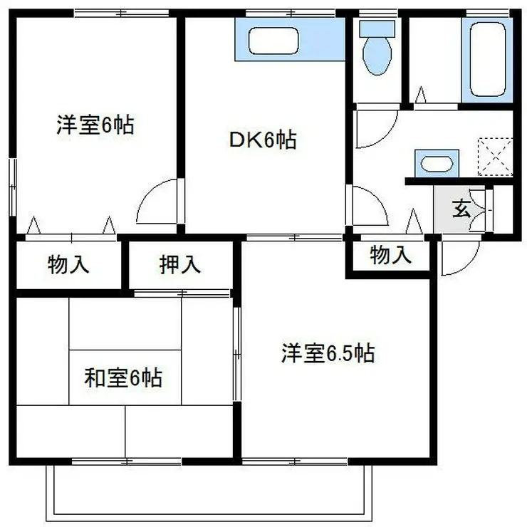 チャコールハイツB 2階階 間取り