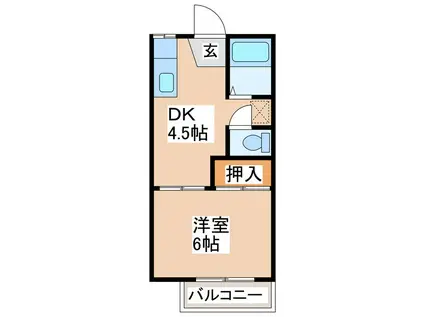 ビュー蓼科(1DK/2階)の間取り写真