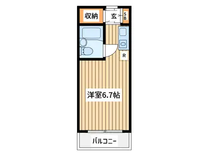 キューユー館(ワンルーム/2階)の間取り写真