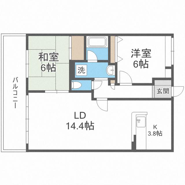 グランドゥール・オニクラ(2LDK/2階)の間取り写真