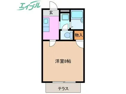 フォレスタ伊勢(1K/1階)の間取り写真