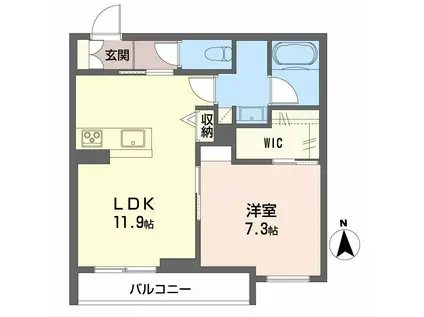フェリシア(1LDK/2階)の間取り写真