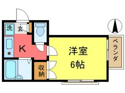 パークメゾンナカタ(1K/2階)の間取り写真