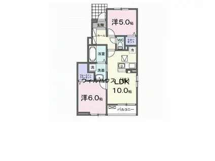 ステーション大美野(2LDK/1階)の間取り写真