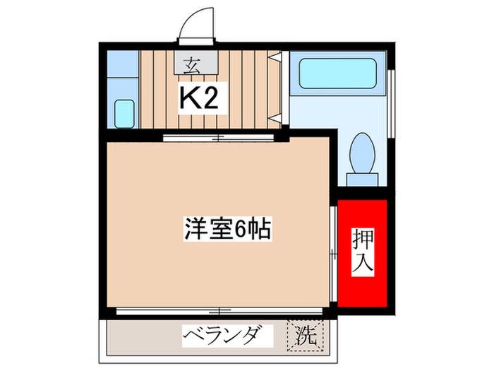 第二柏木ビル(1K/3階)の間取り写真