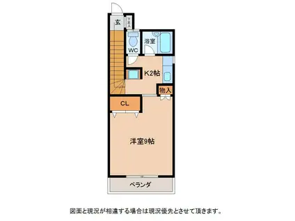 メゾンS(1K/2階)の間取り写真