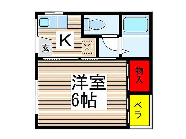 カッシーナ(1K/1階)の間取り写真