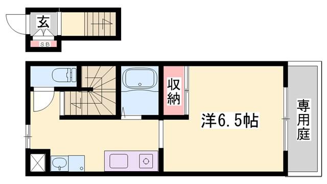 ラフィーネ緑が丘(1K/2階)の間取り写真