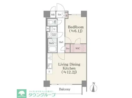 フェールメゾン菊川(1LDK/5階)の間取り写真