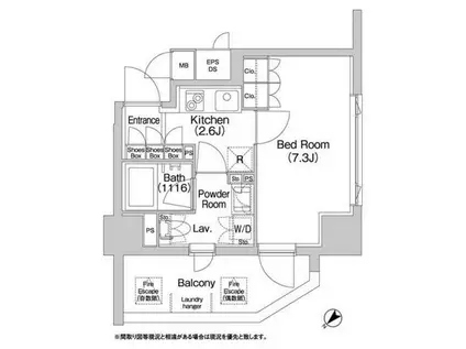 コンフォリア神楽坂DEUX(1K/12階)の間取り写真