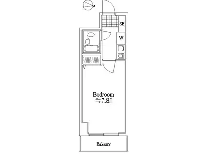 コスモ横浜大通公園(1K/2階)の間取り写真