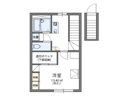 YOSHINO(1K/2階)の間取り写真