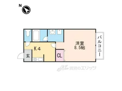 千秀VIII(1K/2階)の間取り写真