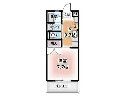 ピアホーム森(1K/1階)の間取り写真