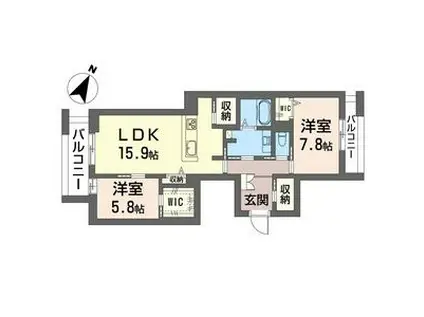 リリーフィア(2LDK/2階)の間取り写真