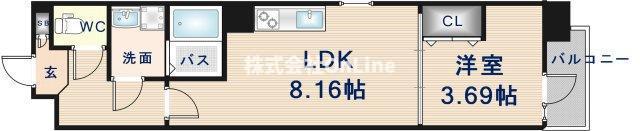 ART TENNOUJI(1LDK/9階)の間取り写真
