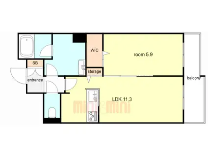 SHAMAISON COCOLU I(1LDK/2階)の間取り写真